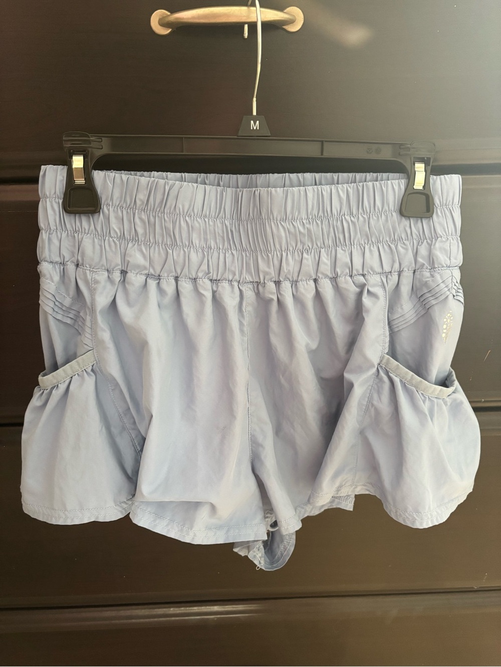 Free People Movement Light Blue Women's Athletic Shorts with Elastic Waist